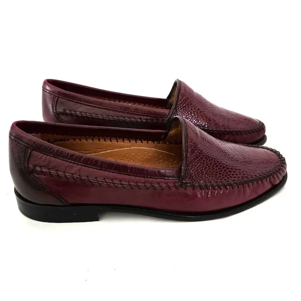 Vtg Luca Lollini Exotic Genuine Ostrich Leather Handmade Italian Loafers Men's 8